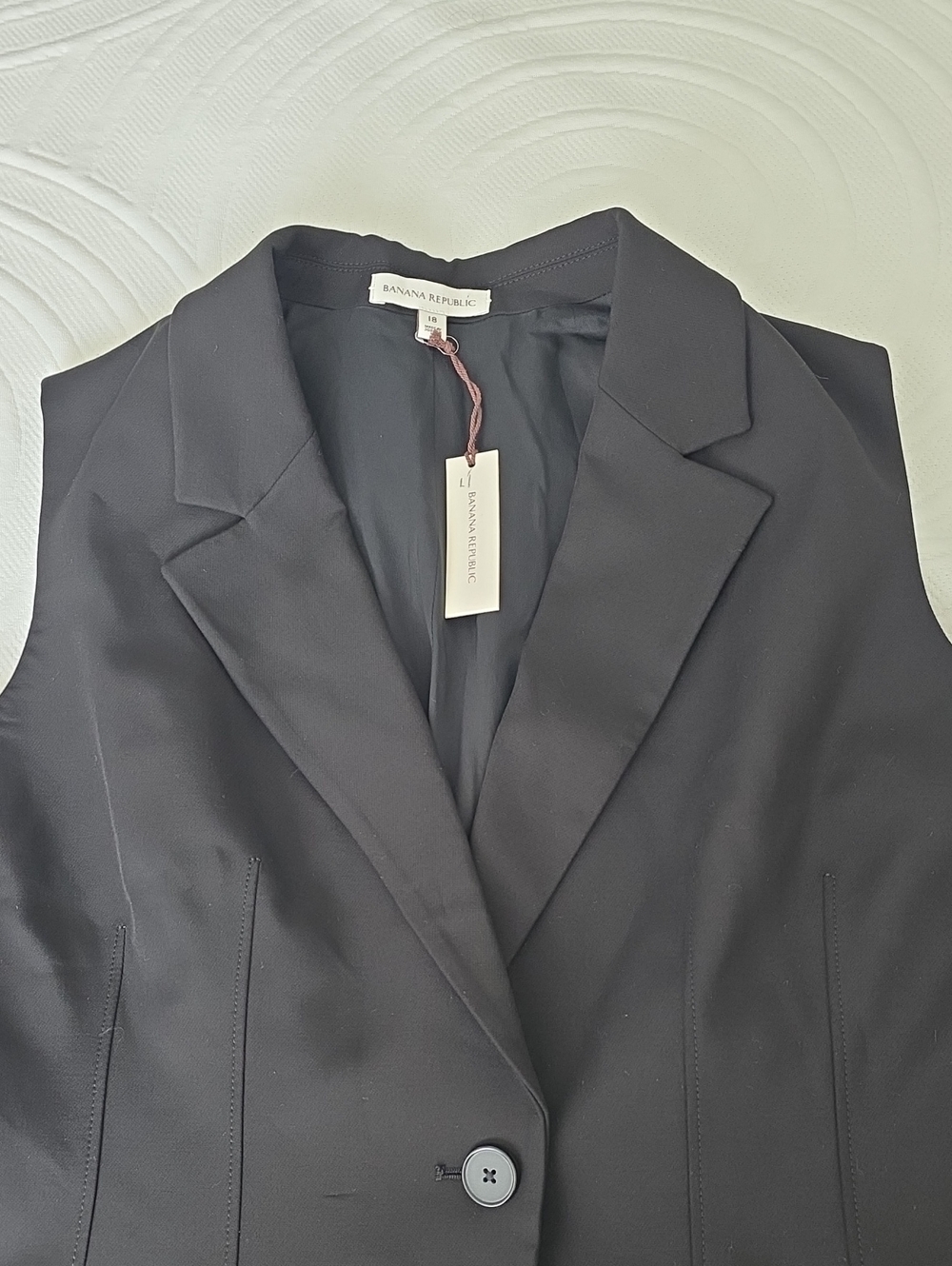 Banana Republic Black Sleeveless Tailored Blazer Vest